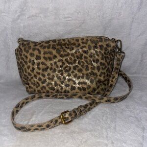 EUC Steve Madden Gold Flecked Shiny Leopard Print Crossbody Bag